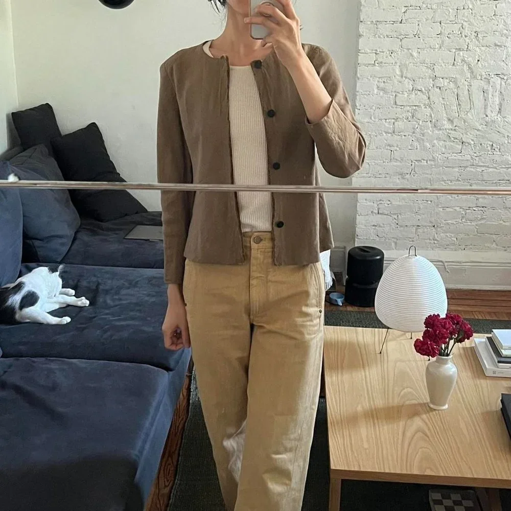 Jurgen Lehl linen jacket in chestnut - Picture 7 of 8